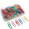 200PCS / Box = 1Set Desk Acories 28mm Färgglada Metall Binder Clip Paper Clipper Stationery Binding Supplies Office Shool Markeringsklämmor