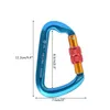 전문 카라비너 ​​30KN 스크류 도어 잠금 Carabiner D 타입 링 후크 야외 내리막 등산 장비 안전 후크 해방