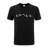 Homens Camisetas Electrocardiograma de coração de jogadores de raça de motocicleta verão engraçado tripulação pescoço de algodão masculino t-shirt de grandes dimensões 210706