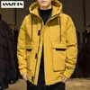 ANSZKTN nouvelle arrivée hommes hiver mi-long à capuche Parker manteau doudoune hiver 80% blanc duvet de canard veste épaissir Outwear Y1103