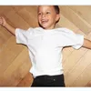 Kinder Mode T-shirts Brief Gedruckt Jungen Mädchen T-shirts Chidlren Unisex Kurzarm Tops T-shirts Einfarbig Weiß Farbe 815 X2