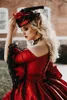 Principessa Red Black Lace Medieval Fantasy A Line Wedding Gowns Victorian Halloween Masquerade Ballown Regina Schiaccia Sweet 16 Abiti da sposa