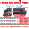 L Form Sofa Cover Corner Slipcovers Elastic Chaise 1/2/3/4 Sits Stretch Sectional Couch Fåtölj Protector 211207