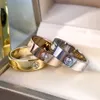 Love Rings Womens Promise Ring Par Jewelry Band rostfritt stål med diamanter Casual Fashion Street Classic Gold Silver Rose Op164o