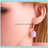 Stud Jewelrydesigners 585 Femmes Quatre Griffe Couleur Simple Tempérament Or Rose Zircon Exquis Boucles D'oreilles Erp12 Drop Delivery 2021 G4Lcq