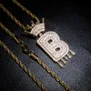 Inledande bokstav halsband Anpassad namn A Z Bubble Letters Pendant Iced Out Hip Hop Chain Jewelry Luxury Designer Cubic Zirconia Diam6441724