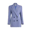 Plaid Tunic Slim Blazer per donna Notched Manica Lunga Vita alta Bodycon Mini Abbigliamento moda femminile 210520