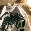 Kadın Kazak Limiguuyu Harajuku Örme Kazak Japon Vintage Anime Karikatür Sevimli O-Boyun Sonbahar Erkek Kadın Kazak Streetwear K35 Tops