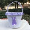 Easter Party Supplies Bucket Bunny Tote Bags Fluffy Rabbit Tails Baskets Eggs Hunt Bag Kids Gift 4 Designs BT1184