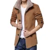 Vestes pour hommes manteau doux boutonnage simple boutonnage beaux hommes élégant coupe-vent veste hiver