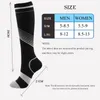 Sports Socks Seis pares de compressão elástica de tubo longo com cor listrada