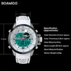 Boamigo Luminosa Militar Quartzo Quartzo Impermeável Top Marca Luxo Homens Esporte Borracha Strap Analog Digital Relógio 210329