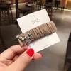 Koreanska Vintage Small Fragrance Rhinestones Imitation Pearl Butterfly Fold Tyg BB Clip Mode Kvinnors Rope Hårtillbehör
