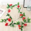 Decorative Flowers & Wreaths 240CM Wedding Decoration Artificial Silk Roses Lvy Vine With Green Leaves For Home Fake Leaf Diy Hanging Garlan