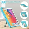 360° Rotation Kickstand Tablet Cases pour iPad 10.2 [7th/8th Gen] Mini 6/5 Air 4/3/2/1 Pro 11/10.5/9.7 Samsung Galaxy Tab T220 Étui de protection antichoc avec bandoulière/main