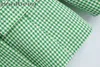 Green Pink Houndstooth Pattern Women Casual Suit Jacket Spring Autumn Fashion Double Breasted Slim Office Lady Blazers 210604