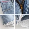 Aelegantmis Frühling Sommer Mode High Street Frauen Denim Rock Patchwork Taille Damen Streetwerr Casual Kurze Röcke 210607