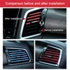 10st Car Air Vent Strip Outlet Trim Inredning Grill Switch Rim Dekoration Styling Formings
