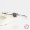 925 Sterling Silver snake chain Bracelet & Bangles for womens925 purple crystal heart bracelet Original silver 925 Jewelry