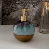 Sıvı Sabun Dispenser Yaratıcı Yuvarlak Seramik El dezenfektan Şampuan Nem Şişeleme Ev Taşınabilir Banyo Dekor