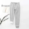 SVOKOR Warm Velvet Winter Pants Women Cashmere Thick Casual Cotton Trousers Sports Straight-Leg Cold-Resistant Harem 210925