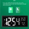 36.3*16*4CM Large Digital Wall Clock Alarm Brightness Darkens At Night Humidity Temperature Table Clocks Electronic LED Clocks 211111