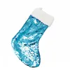 Christmas Decorations Xmas Stockings Gold Silver Sequins Snowflakes Holiday Children's Gift Bag Santa Socks Accessories