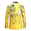 PYJTRL Herrenmode Chinesischen Stil Gelbe Stickerei Kleid Anzug Nachtclub Sänger Prom Grus Japonensis Smoking Kleidung 2018 X0909