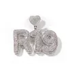 Nom personnalisé A-Z Initals Lettres Pendentif Colliers avec Coeur Loquet Charme 24 pouces Corde Chaîne Cubique Zircone Or Argent Hip Hop Bijoux