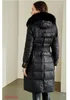 NEW women winter warm white duck down coat great quality branded long style duck downcoat thickness coatwith fur size