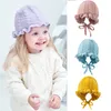 Solid Crochet Knitted Bow Baby Winter Hat Turban Infant Toddler Newborn Baby Cap Beanie Headwraps for Baby Girls 0-4Yrs