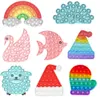 DHL Shipping Toys Tie Dye Rainbow Push It Bubble Antistress Toys Anti-Stress мягкие сенсорные подарки многоразовые игрушки сжигание с сожалением.