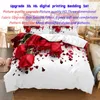 Red Rose Bedding Set Quilt Duvet Cover Comforter Pillow Case 3d Hd Double Full King Queen Twin Single 3pcs 2pcs Bedroom Flower