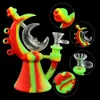 Hookahs Moon Hookah Silikonowe rury wodne Dab Rig Bongs Paling Tobacco Bubbler ze szklaną miską