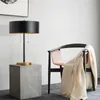 Simple Modern Metal Table Lamp Black Vintage Living Room Bedroom Hotel Indoor Decorative Nightstand Lamps With Pull Switch