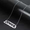 Pendant Necklaces Creative Zombie Letter Hollow Necklace Men039s Hip Hop Punk Style Stainless Steel Rapper Costume Jewelry Tren8296172