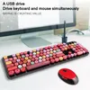 Wireless Bluetooth Keyboard Mouse Kit Cute Steampunk 2.4G 104pcs Mixed Color Round Retro Colorful Combos