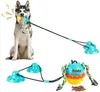 Jouets pour chiens Mâcheurs agressifs Renforcer la double ventouse Chiens Remorqueur Jouet Puzzle pour animaux de compagnie Mâcher Interactif Animaux de compagnie Jouet Couineur Molaire Morsure Boule pour le nettoyage des dents Bleu H04