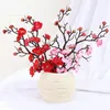 Fiori decorativi Ghirlande Pianta artificiale Fiore di prugna Stile cinese Piccolo fiore invernale Decorazione della casa Seta F8S2