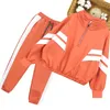 Girls Sports Clothes Autumn Striped Coat + Pants 2PCS Outfit Teenagers College Style Tracksuit for 4-13Y 210611