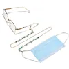 Chaînes 3 Pcs/Lot naturel vert Aventurine gravier pierre lunettes chaîne masques suspendus femmes hommes lunettes de soleil lanière or ruban