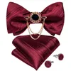 Muszka męska dorosła muszka klasyczna czerwona moda wesele formalna satyna wzór prezentu wielokolorowy dopasuj krawat poszetka kwadratowy zestaw