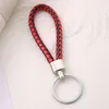 76 Colors PU Leather Keychain Pendant Luggage Decoration Braided Woven Key Chain Car Keyring DIY Party Gift