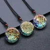 Seven Chakra Stones Orgonite pendant Necklace Crystal Precious Stone Gravel Meditation 7 Yoga Chakra Pendant Necklaces Fashion Jewelry will and sandy