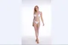 Sexiga kvinnor Summer Lace Crochet Bikini täcker Pearl Swimwear Bathing Suit Mesh SeaThrough Beach Dress Women's