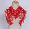 Merk Design Zomer Dame Kant Scarf Tassel Sheer Metallic Women Triangle Bandage Floral Sjaals Sjaal A30