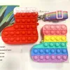 Descompressão Brinquedo Chirstmas Meias Saco Empurre Bublles Ladybird Forma Portátil Moda Crossbody Pack Silicone Press Fidget Toys Bags