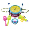 5 pcs tambor sets trombeta música percussion instrumento kit de banda cedo aprendizagem brinquedo educativo bebê crianças presentes