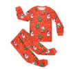 Natal pijama infantil Snowman Santa Claus tracksuit manga comprida casa roupas pijamas casuais meninos meninas de duas peças terno g116w6lv