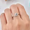 Classic 925 Стерлинговое серебро Moissanite 1CT 2CT 3CT Снежинки Стиль Юбилейное кольцо Отличное Вырезать Лаборатории Алмазные Украшения